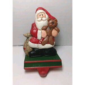 Midwest of Cannon Falls Eddie Walker Santa Holding Teddy Bear Stocking Holder